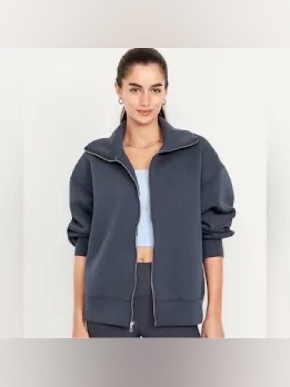 Old Navy bounce fleece zip up jacket navy blue